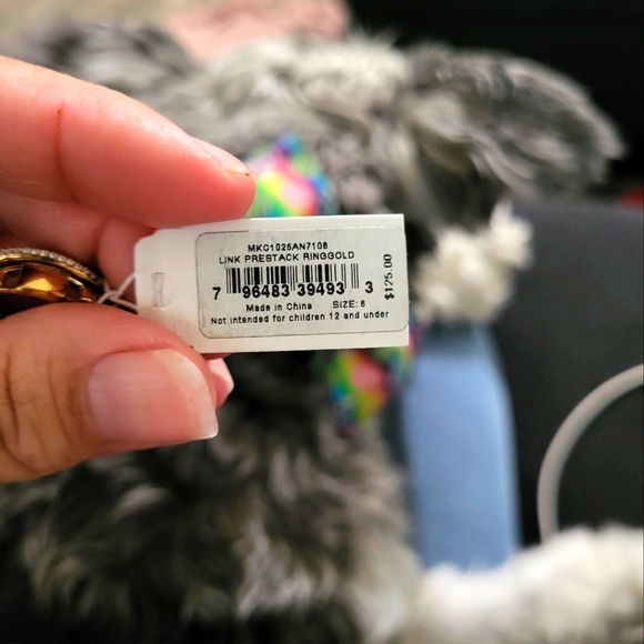 MICHAEL KORS 14ct Gold Plated (Over sterling silver) Mercer Double Link Ring - Picture 4 of 6